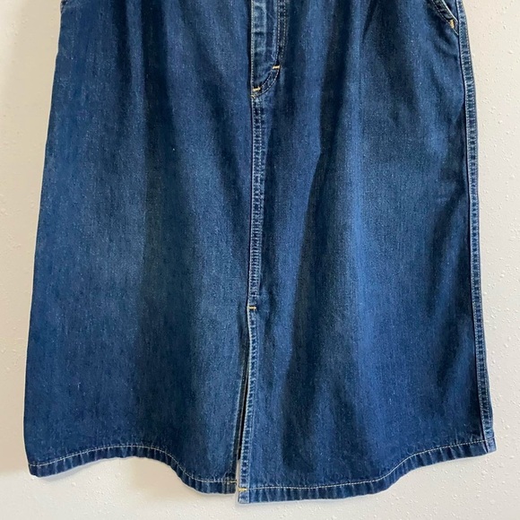 Vintage 90s Lee Blue A-Line Midi Skirt Casual - Picture 5 of 6